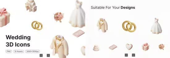 EE - Wedding 3D Icons YFD6PFH