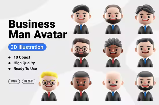 EE - Businessman Avatar 3D Icon Illustration C5X89V2