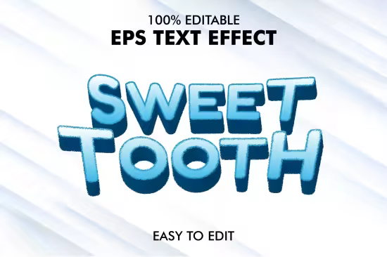 EE - Sweet Tooth - Editable 3D Text Effect EPS RZVS97M