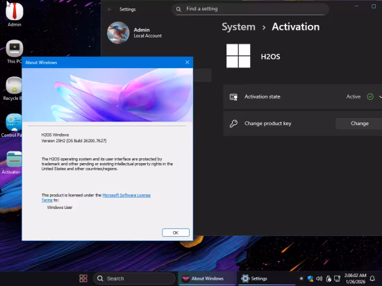 Windows 11 Pro 25H2 Build 26200.7627 H2OS Edition
