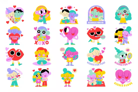 EE - Romantic Kisses &amp; Sweet Love Expression Characters TP643KM