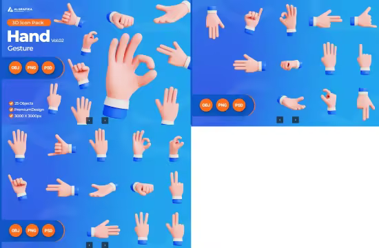 EE - Hand Gesture Vol 2 3D Icon CEGQYK4