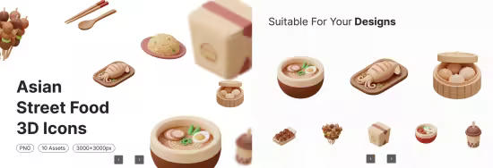 EE - Asian Street Food 3D Icons RN3DQ22