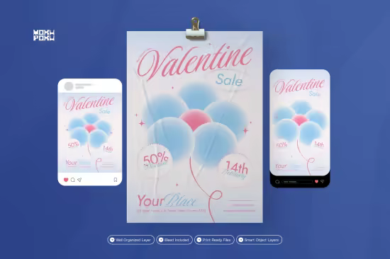 EE - Pink Blue Pastel - Flyer Set 4F2ACDH