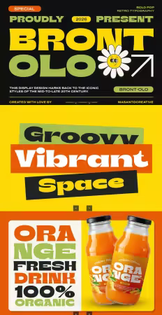 EE - Bront-Olo – Retro Groovy Bold Display Font 6RLMKF8