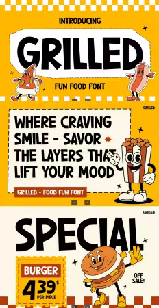 EE - Grilled – Playful Cartoon Display Font P5763V5