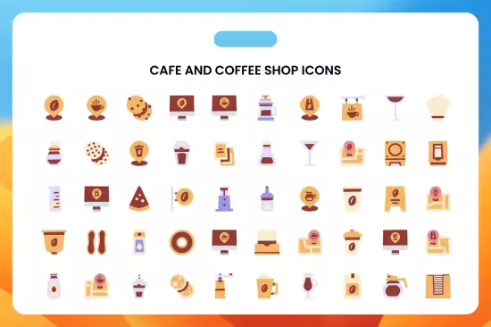 EE - Cafe and Coffee Shop Icons MQRHLTX