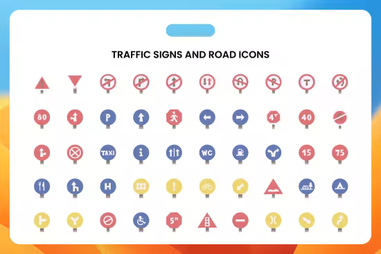 EE - Traffic Signs and Road Icons 3U3WEKQ
