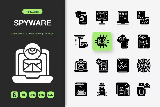 EE - Spyware Solid Icons 9GEPEKK