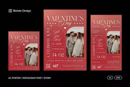 EE - Valentine's Day Flyer Set Template BCF4HN8