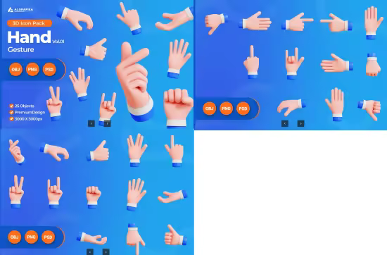 EE - Hand Gesture Vol 1 3D Icon 47L3TWZ