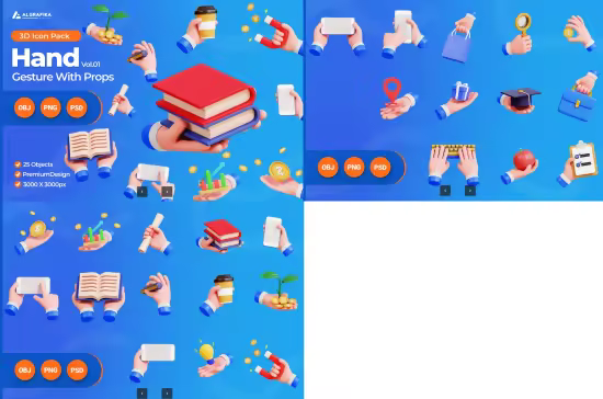 EE - Hand Gesture with Props Vol 1 3D Icon M3E5CUU