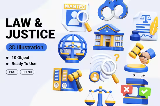 EE - Law And Justice 3D Icon Illustration YZGUVTD