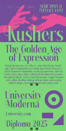 EE - Kushers - Serif Display Typeface YM6SNUF