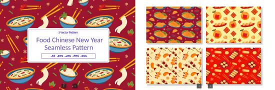 EE - Food Chinese New Year Seamless Pattern 75RFFH8