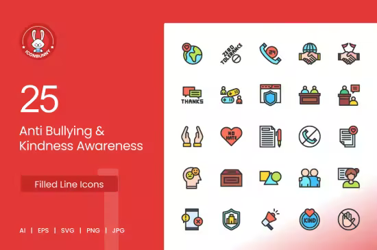EE - 25 Anti-Bullying &amp; Kindness Awareness Filled Line 223MRGH