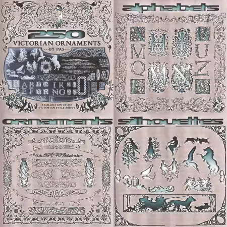 Victorian Ornaments - Collection of 250 Victorian Style Assets