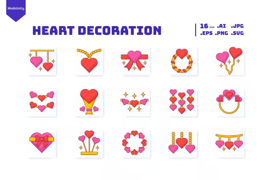 EE - Romantic Heart Decoration Icons 3WF7U6Y