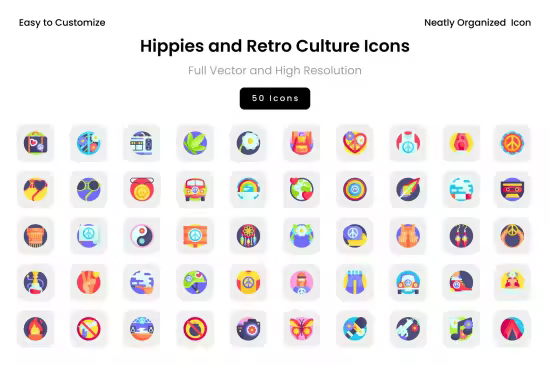 EE - Hippies and Retro Culture Icons TRAU625