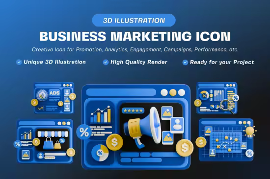 EE - Business Marketing Icon 3D Illustration Pack ZNAHFG5