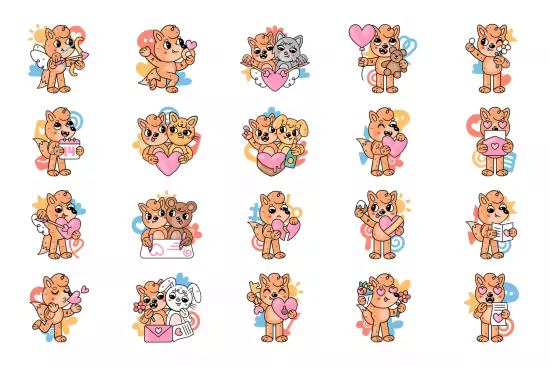 EE - Valentine's Fox, Romantic Love &amp; Sweet Hearts Set E4MQRPC