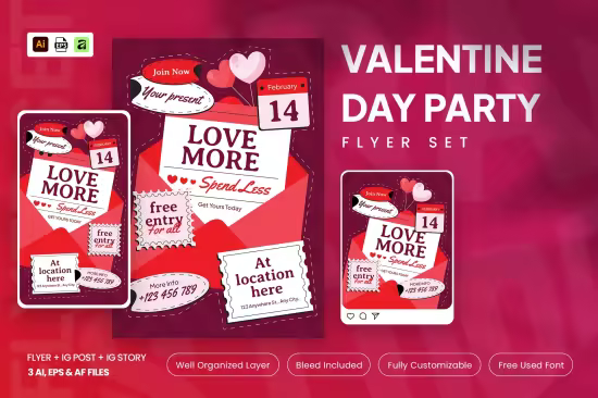 EE - Valentine Day Flyer Set 66AFGWE