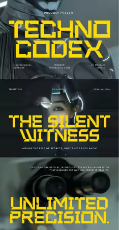 EE - Techno Codex - Modern Futuristic Display Font CW33A8U