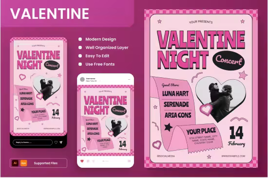 EE - Valentine Concert Flyer Set 8YJQYEC