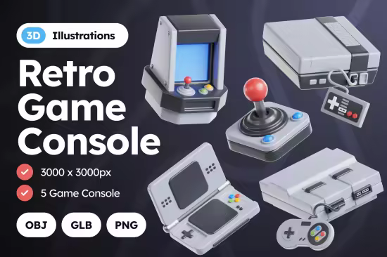 EE - 3D Retro Game Console Illustrations HEMZYB4