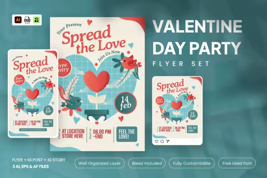 EE - Valentine Day Flyer Set 4ZNKC5F