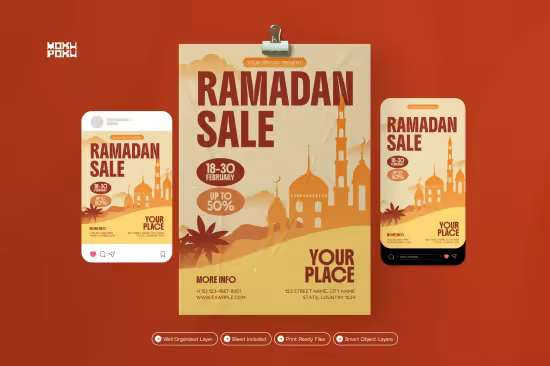 EE - Orange Ramadan Sale - Flyer Set LR4CWFU