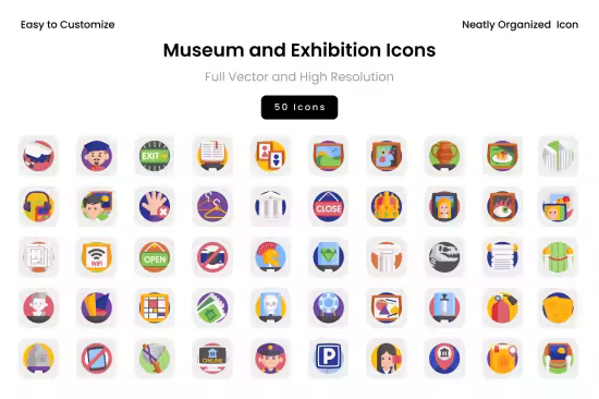 EE - Museum and Exhibition Icons U7FHRXZ