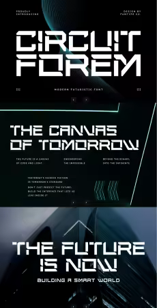 EE - Circuit Forem - Modern Futuristic Font NTJM924