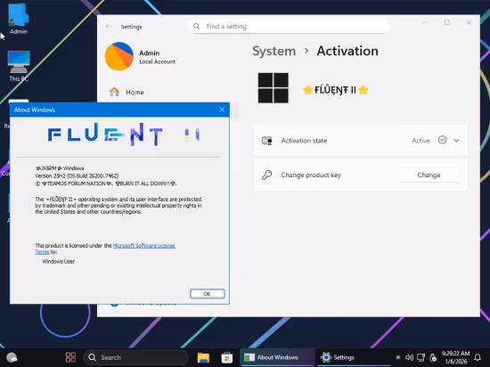 Windows 11 Pro 25H2 Build 26200.7462 Fluent Edition