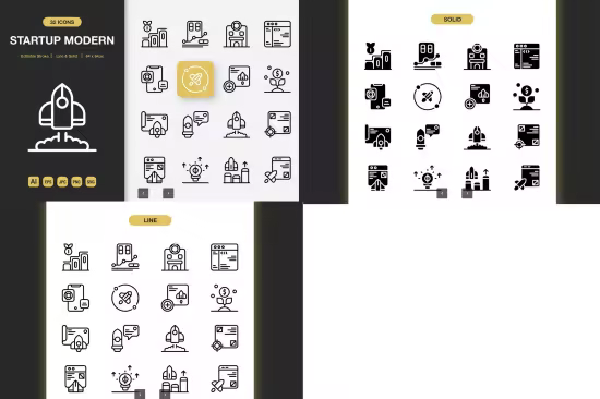 EE - Startup Modern Icons B25485G