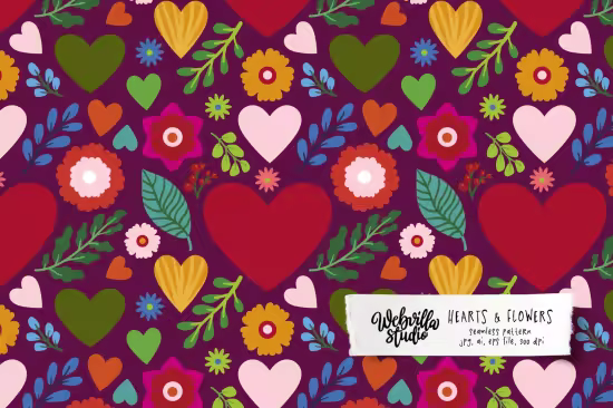 EE - Hearts and Flowers Pattern 5NMF9GE