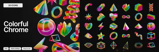 EE - Colorful Chrome 3D Icon Set 5F9BFVW