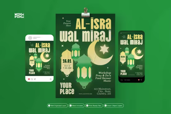EE - Isra Miraj Lantern - Flyer Set MBZCENG