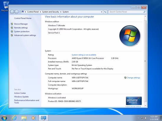 Windows 7 Ultimate SP1 Multilingual Preactivated January 2026