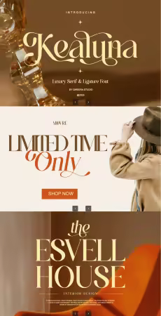EE - Kealuna - Refined Serif Ligatures Branding Font EYFVFHC