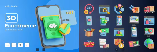 EE - Ecommerce - 3D Icon Set LZ83R6V