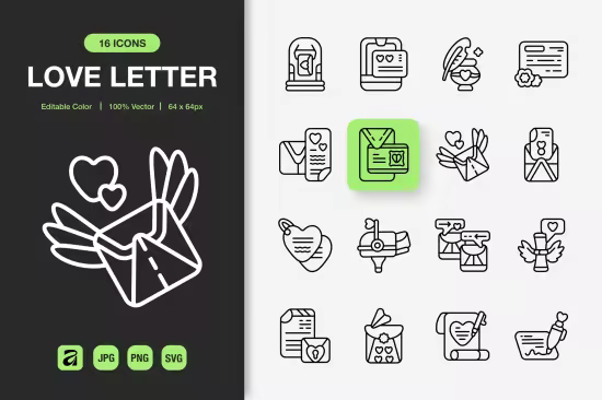 EE - Love Letter Icons AZNVTXD