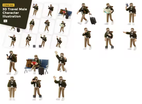 EE - 3D Travel Male Character Pack XMAS5AK