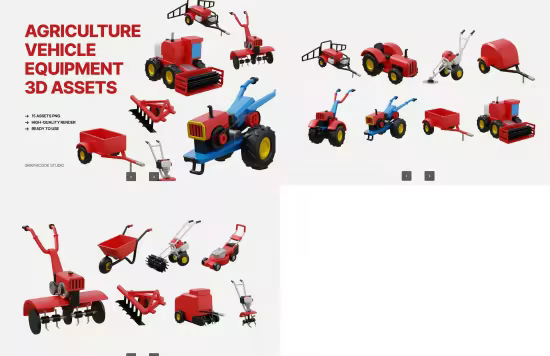 EE - Agriculture Vehicle Equipment 3D Assets EFWZ6NZ
