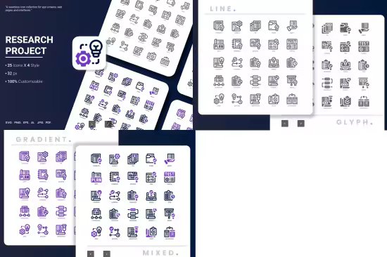 EE - Research Project Icon Pack XP3ZQRU