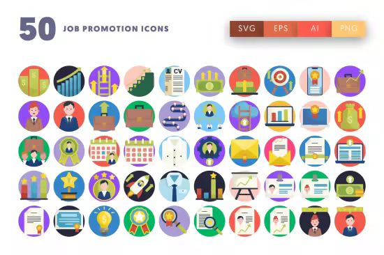 EE - 50 Job Promotion Icons MDCGB4D