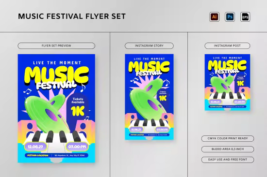EE - Music Festival – Flyer &amp; Instagram Set LS2A3JB