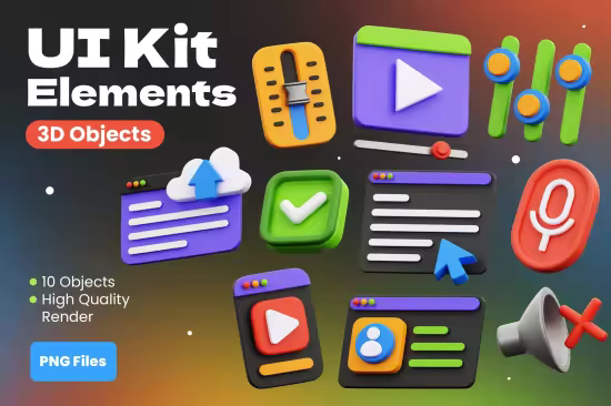 EE - UI Kit Element 3D Objects 28DNFE8