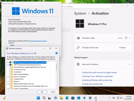 Windows 11 Pro 25H2 Build 26200.7627 (No TPM Required) Multilingual Preactivated January 2026
