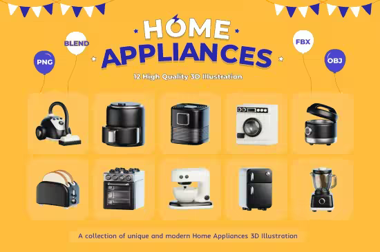 EE - Home Appliances 3D Icon E5MQNXH